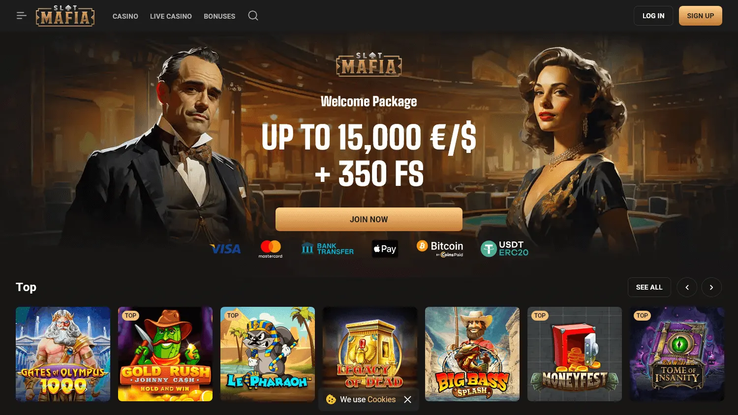 Slot Mafia Casino desktop games selection