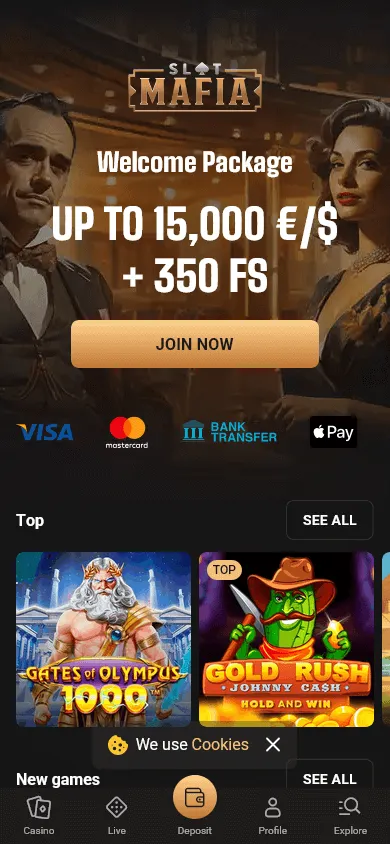 Slot Mafia Casino mobile games selection